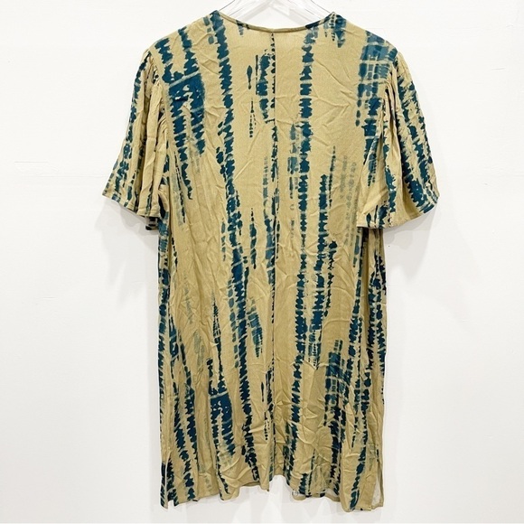 Maurices Ruffle Short Sleeve Kaftan Open Front Throw Small Tie-Dye - Picture 2 of 8
